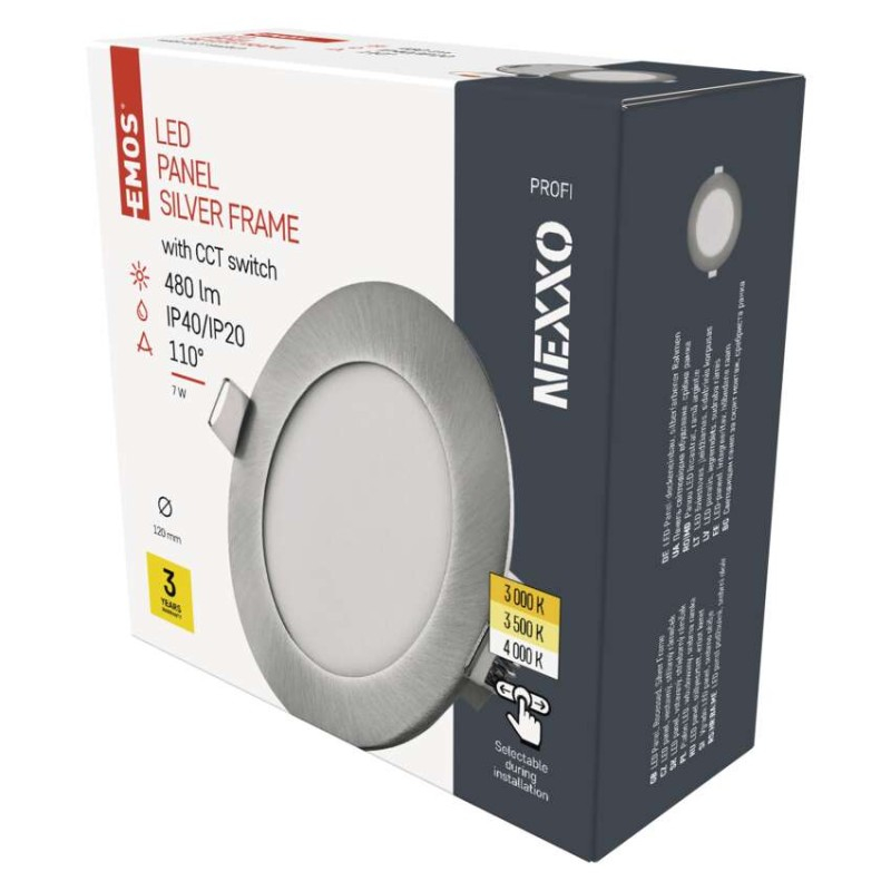 LED recessed luminaire NEXXO, round, silver, 7W, with change CCT [1]