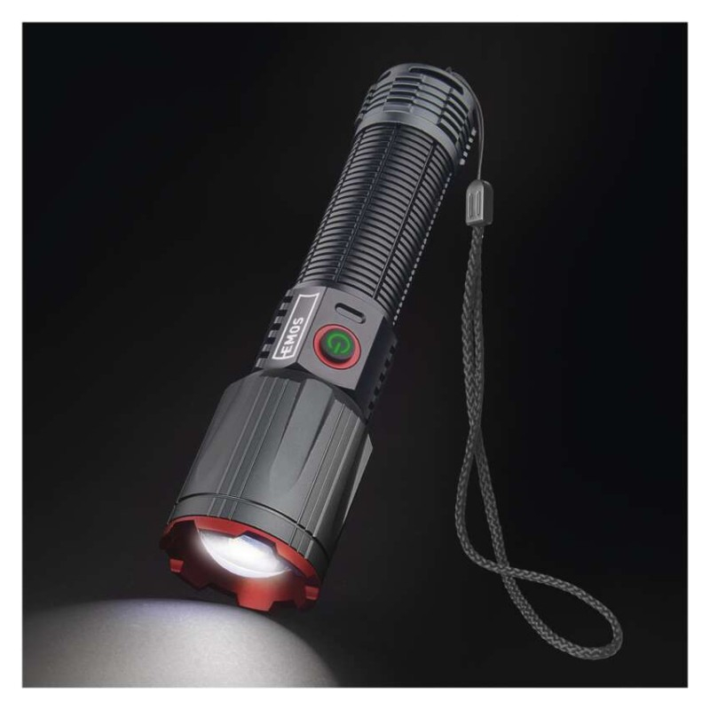 LED rechar. metal flashlight 3000 lm, 5000 mAh [1]