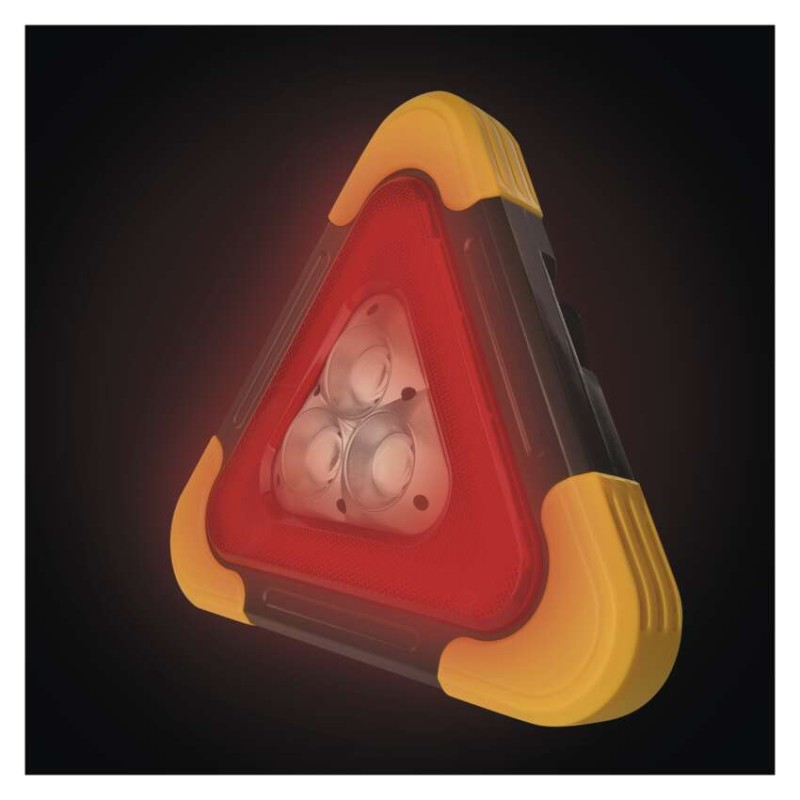 LED safety triangle, rechargeable, COB LED + red LED [1]