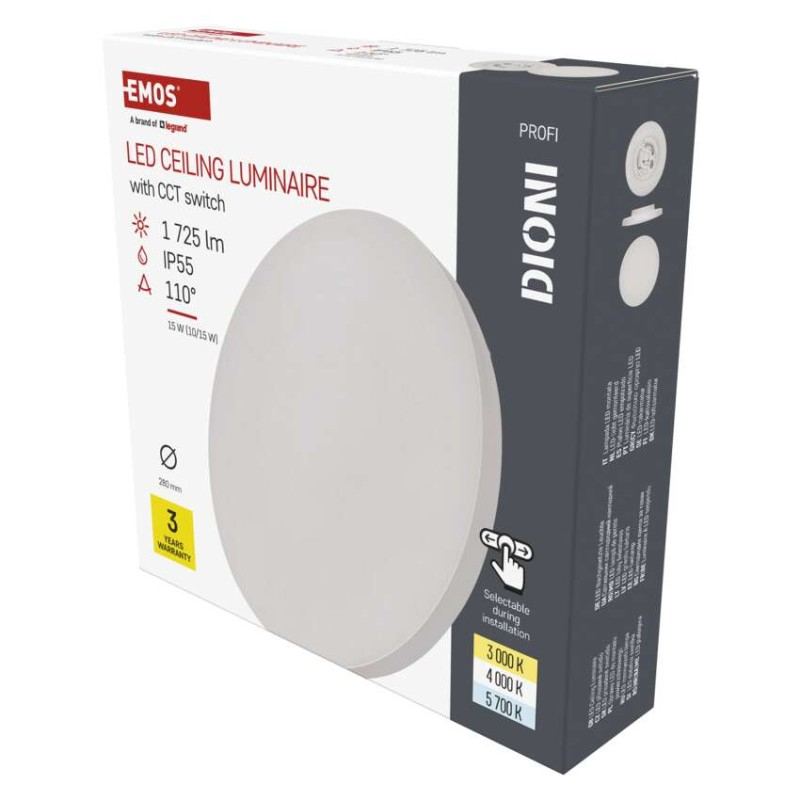LED surface luminaire DIONI round, white, 15W, with change CCT [1]