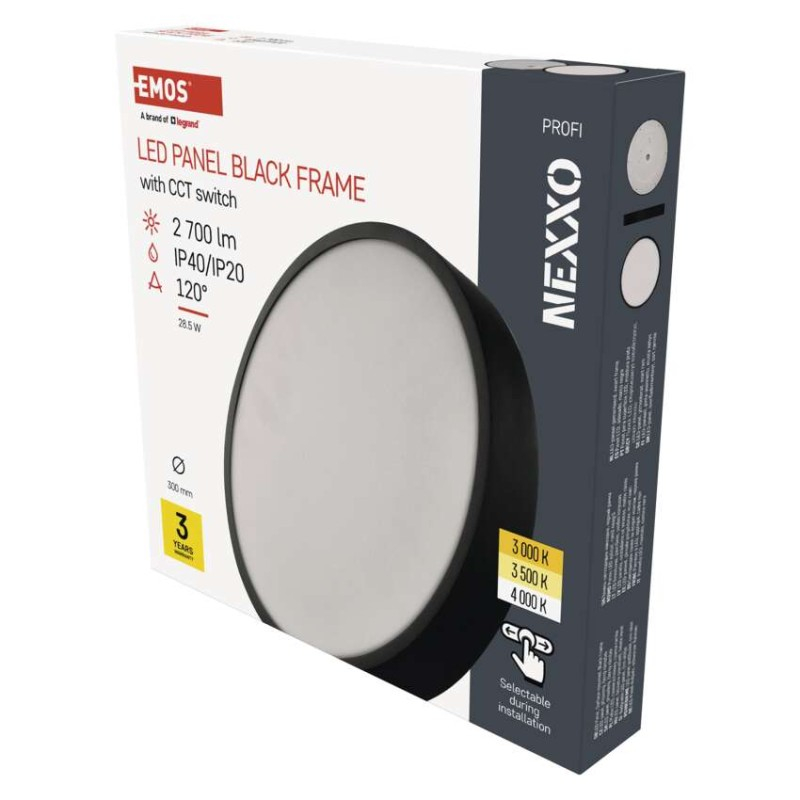 LED surface luminaire NEXXO, round, black, 28.5W, with change CCT [1]