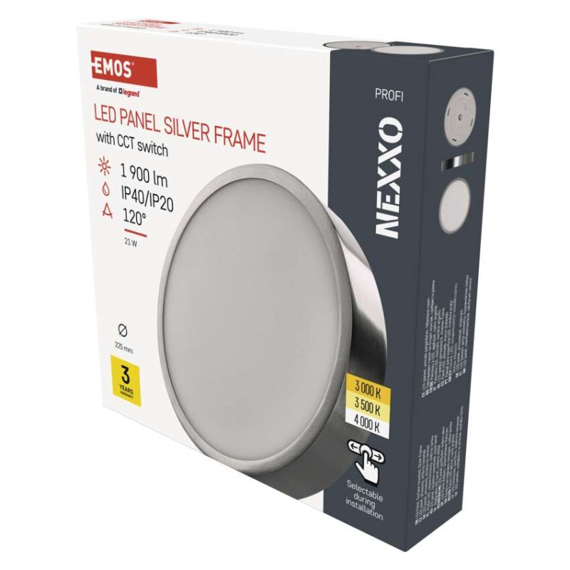 LED surface luminaire NEXXO, round, silver, 21W, with change CCT [1]
