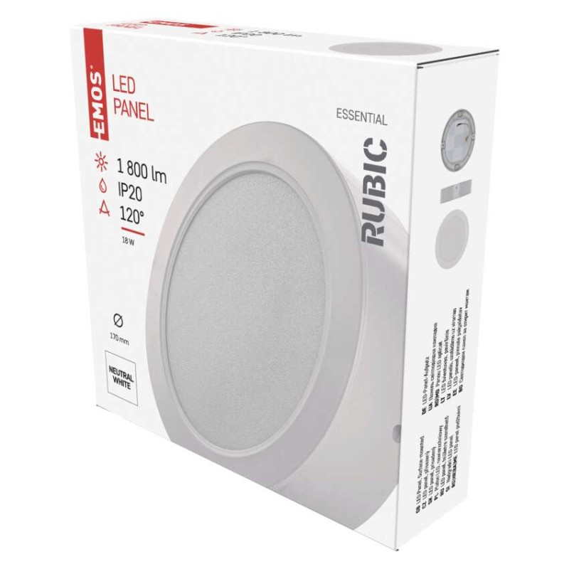 LED surface luminaire RUBIC, round, white, 18W, neutral white [1]