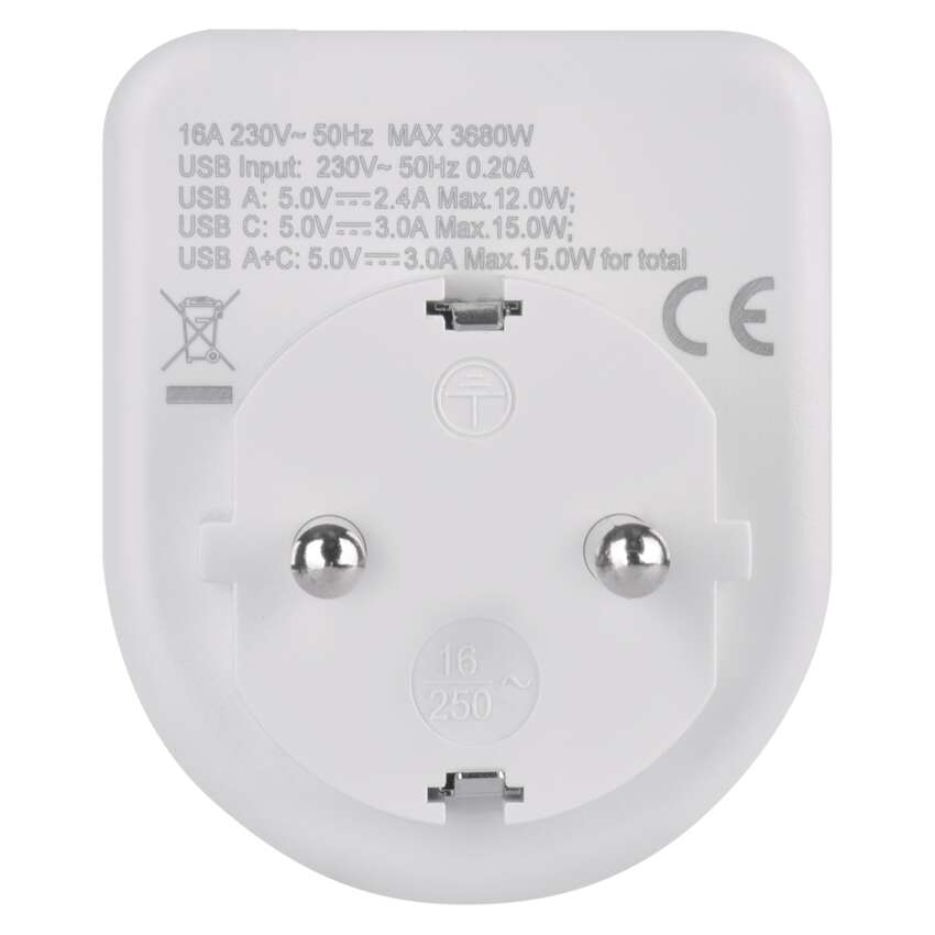 ADAPTOR USB 1xUSB-A+1xUSB-C, ALB [5]