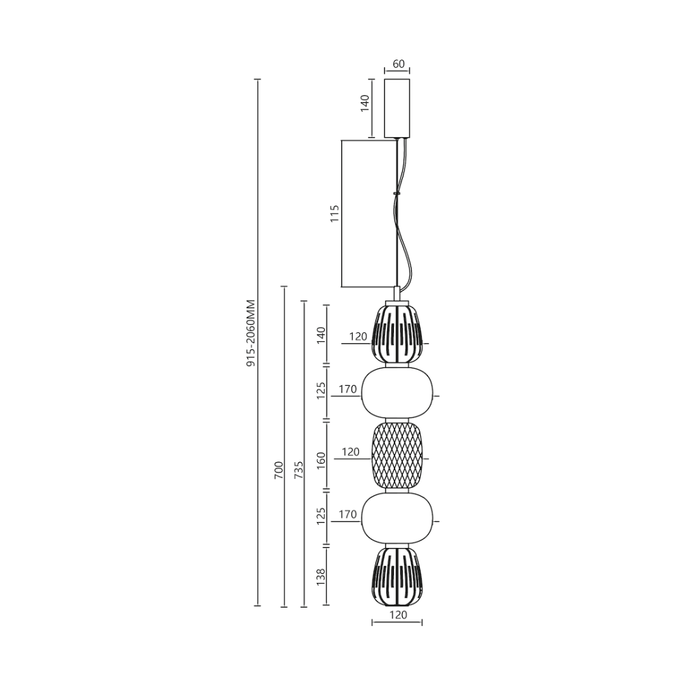PENDUL CARO AURIU 40W LED [5]