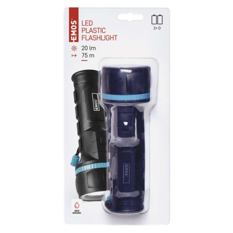 Plastic LED Flashlight, 20 lm, 2× D [3]