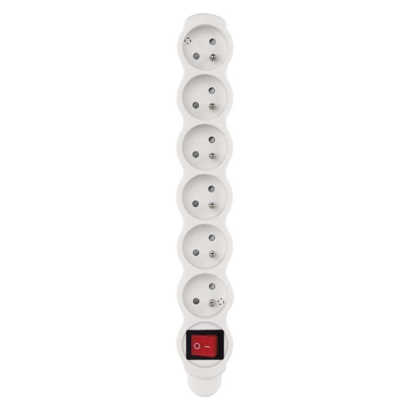Power Strip without cable 6 sockets with switch, white [2]