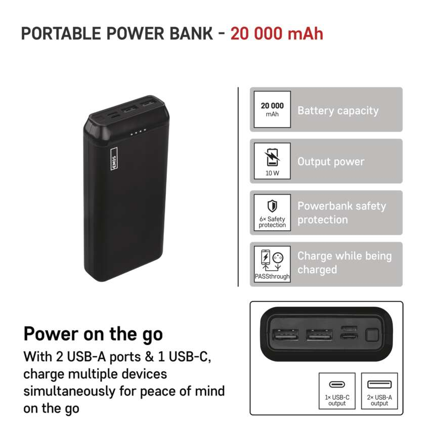 POWERBANK PORTABIL ALPHA2  20, 20W, 20000MAH, NEGRU [5]