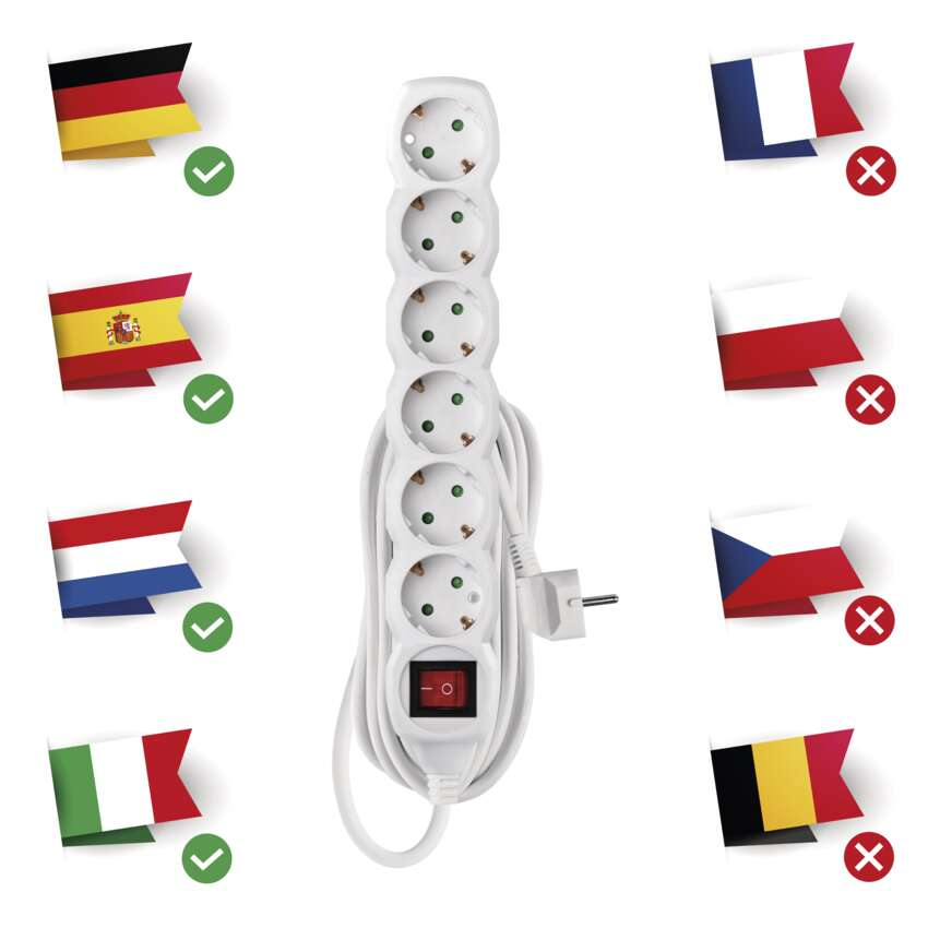 PRELUNGITOR 5M,6 PRIZE, CU INTRERUPATOR, ALB [7]