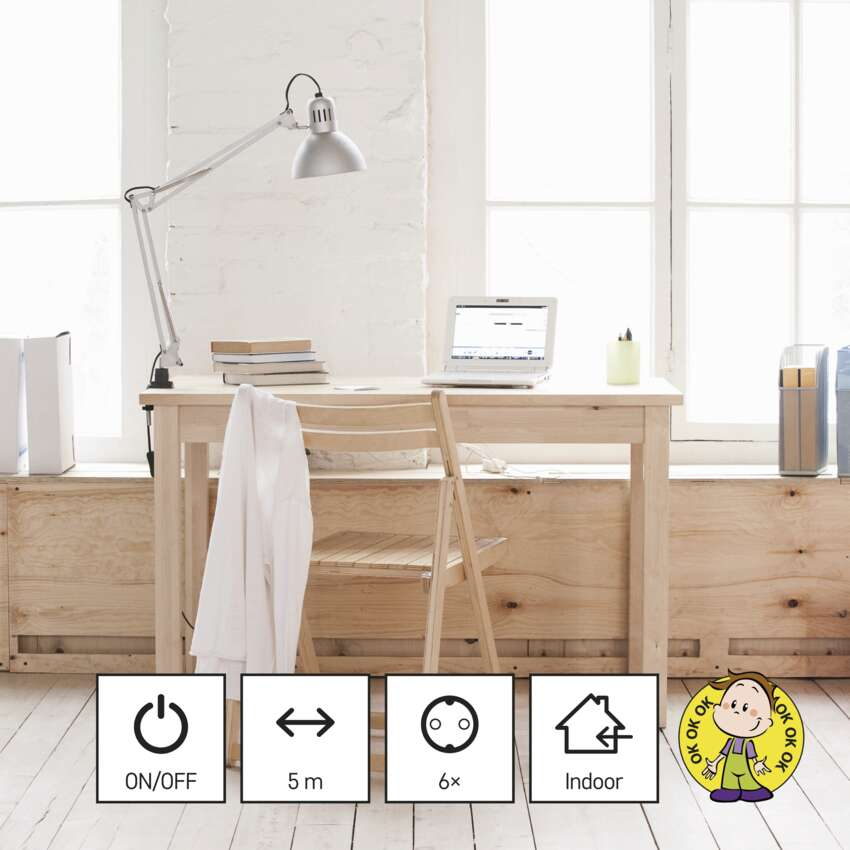 PRELUNGITOR 5M,6 PRIZE, CU INTRERUPATOR, ALB [8]