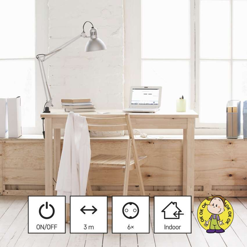 PRELUNGITOR ALB 1,5 M,6 PRIZE, CU INTRERUPATOR [5]