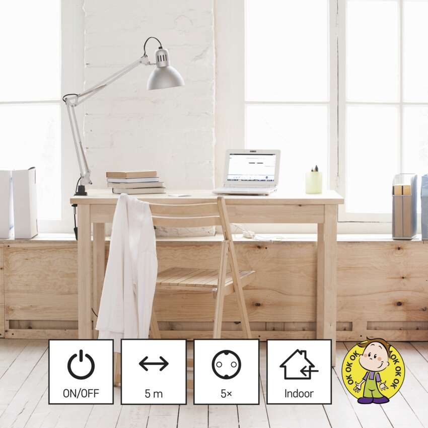 PRELUNGITOR ALB 5M, 5 PRIZE, CU INTRERUPATOR [8]