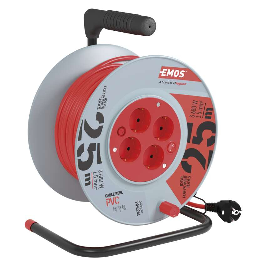 PRELUNGITOR CU TAMBUR, 25M, 4 PRIZE, 1.5MM, PVC [4]