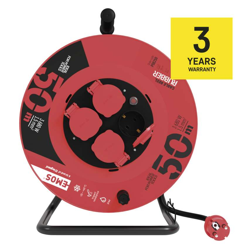 PRELUNGITOR CU TAMBUR, 50M, 4 PRIZE, 1.5MM2 [17]