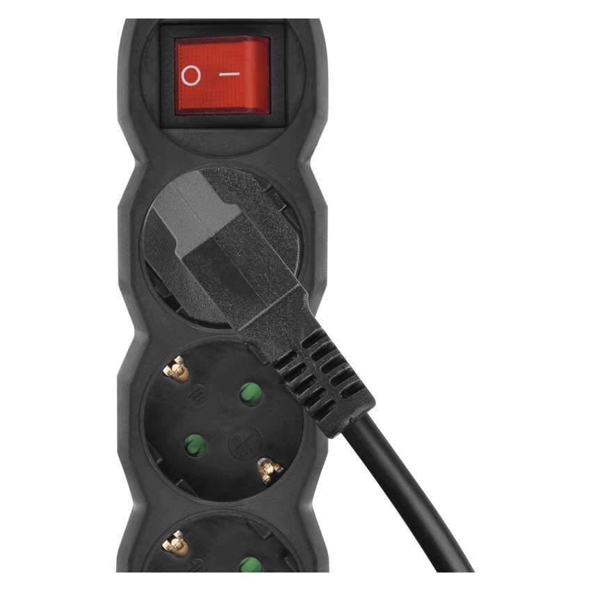 PRELUNGITOR NEGRU 3 M,4 PRIZE,CU INTRERUPATOR [2]