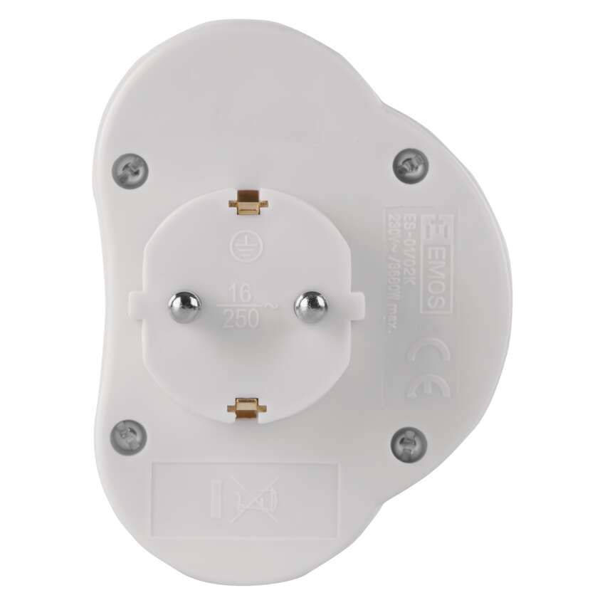 PRIZA DUBLA SCHUKO, CU INTRERUPATOR, ALB [5]