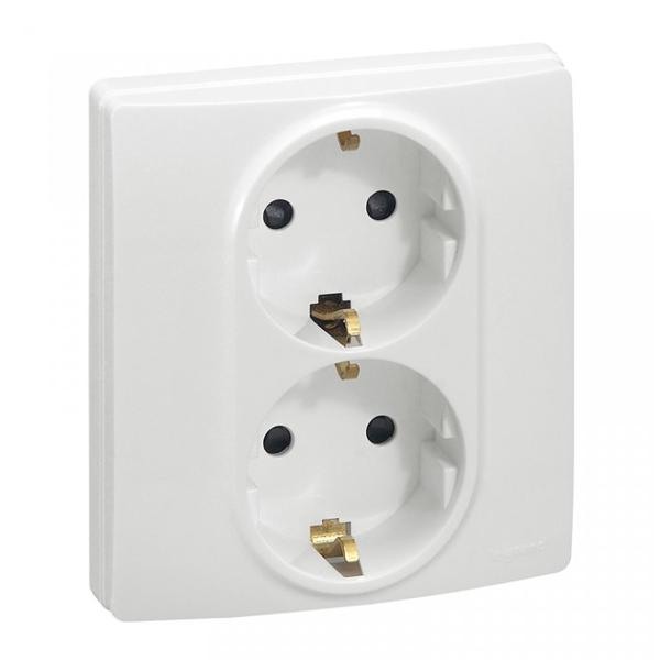 PRIZA DUBLU COMPACTA ALB NILOE [1]