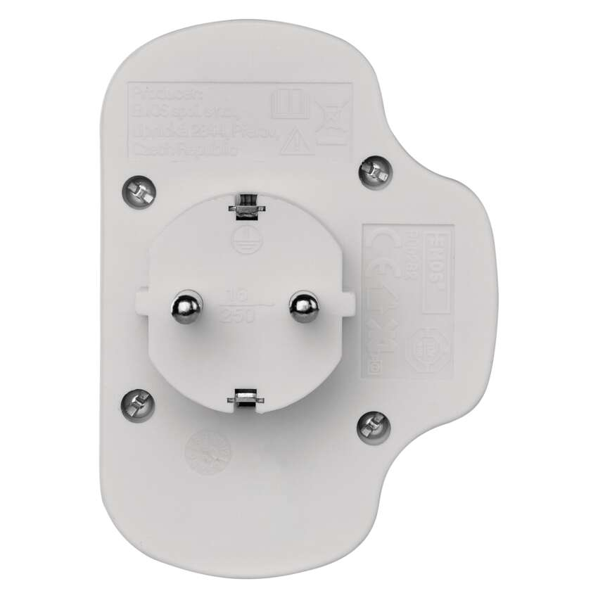 PRIZA MULTIPLA SCHUKO, 2 PRIZE DREPTUNGHIULARE+1 PRIZA ROTUNDA, CU INTRERUPATOR [6]