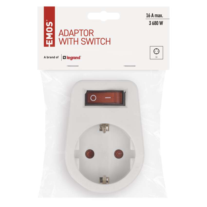 PRIZA ROTUNDA SCHUKO, ALBA, CU INTRERUPATOR [7]