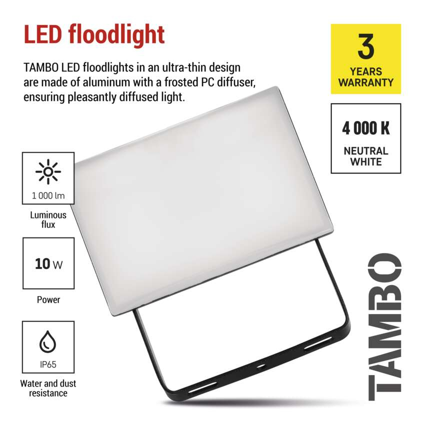 PROIECTOR LED TAMBO 10W 1000LM 4000K IP65 [8]