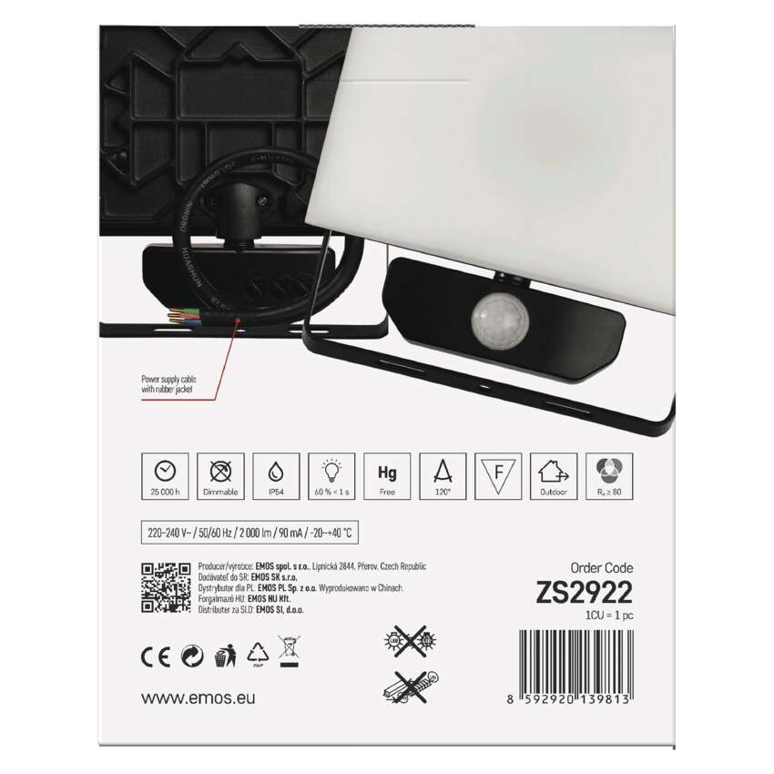 PROIECTOR LED TAMBO 20W 2000LM 4000K IP54 CU SENZOR DE MISCARE [16]