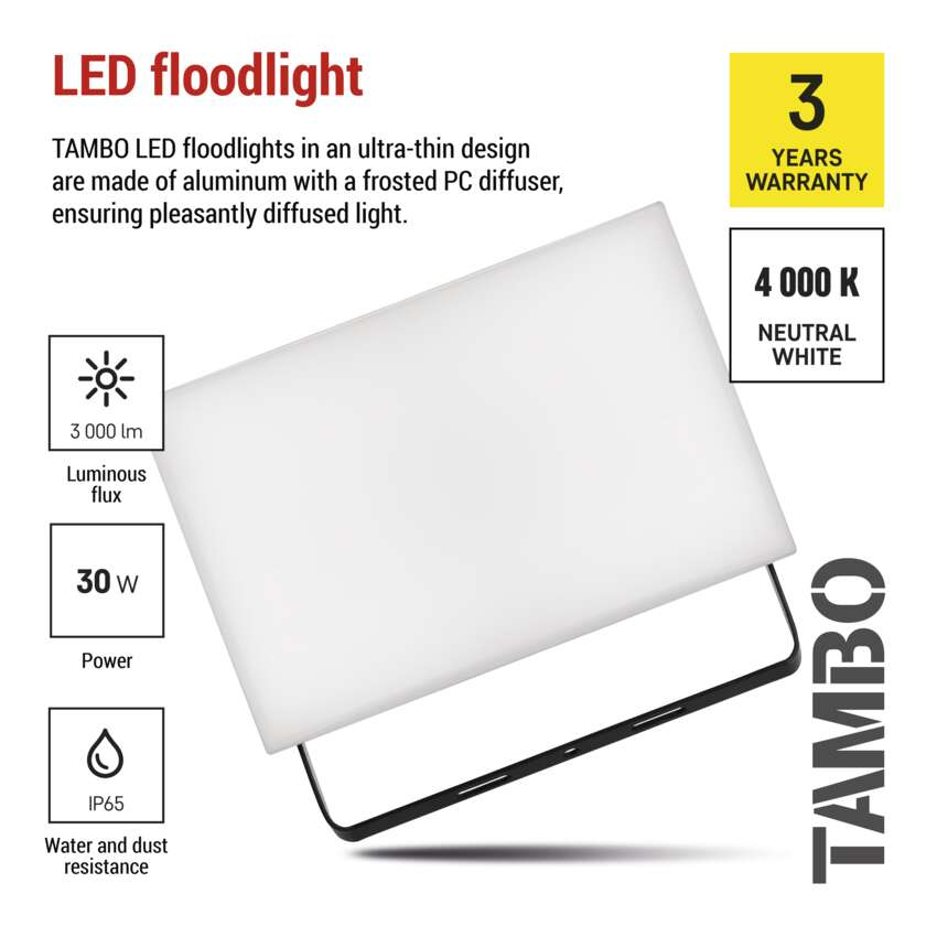 PROIECTOR LED TAMBO 30W 3000LM 4000K IP65 [9]