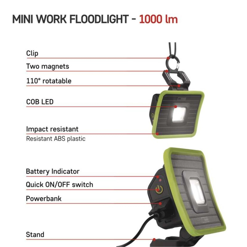 Rechargeable LED Work Floodlight P4539, 1000 lm [3]