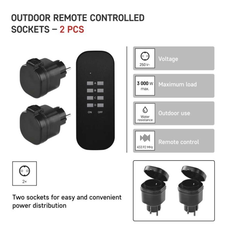 Remote Controlled Sockets SCHUKO, IP44 [3]