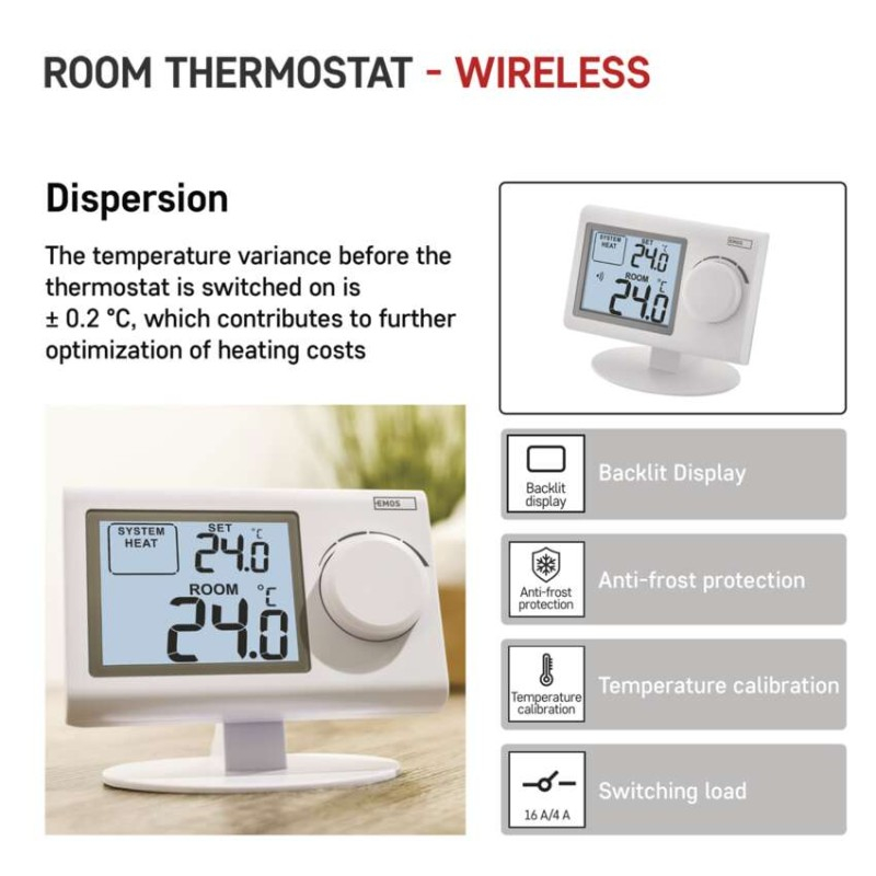 Room manual wireless thermostat P5614 [3]