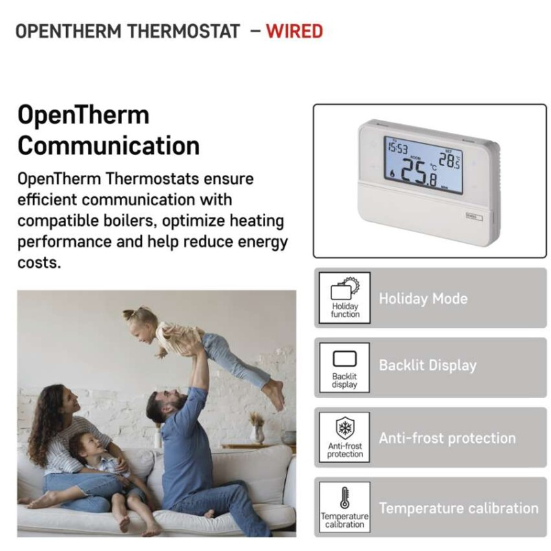 Room programmable wired OpenTherm thermostat P5606OT [3]