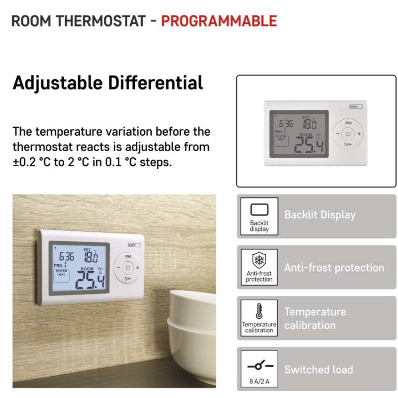Room programmable wired thermostat P5607 [3]