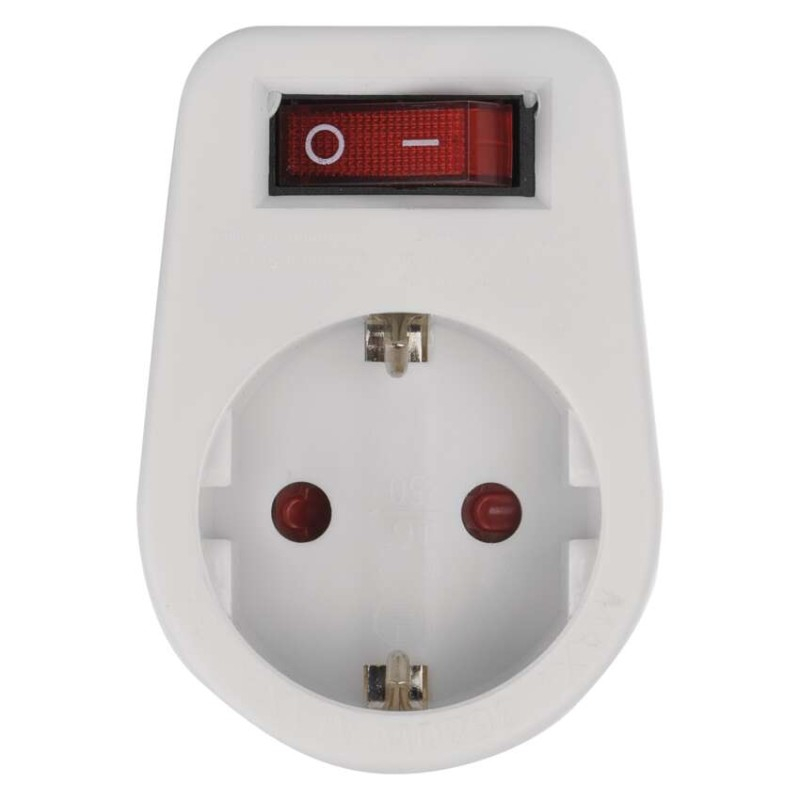 Round Socket SCHUKO white + switch [2]