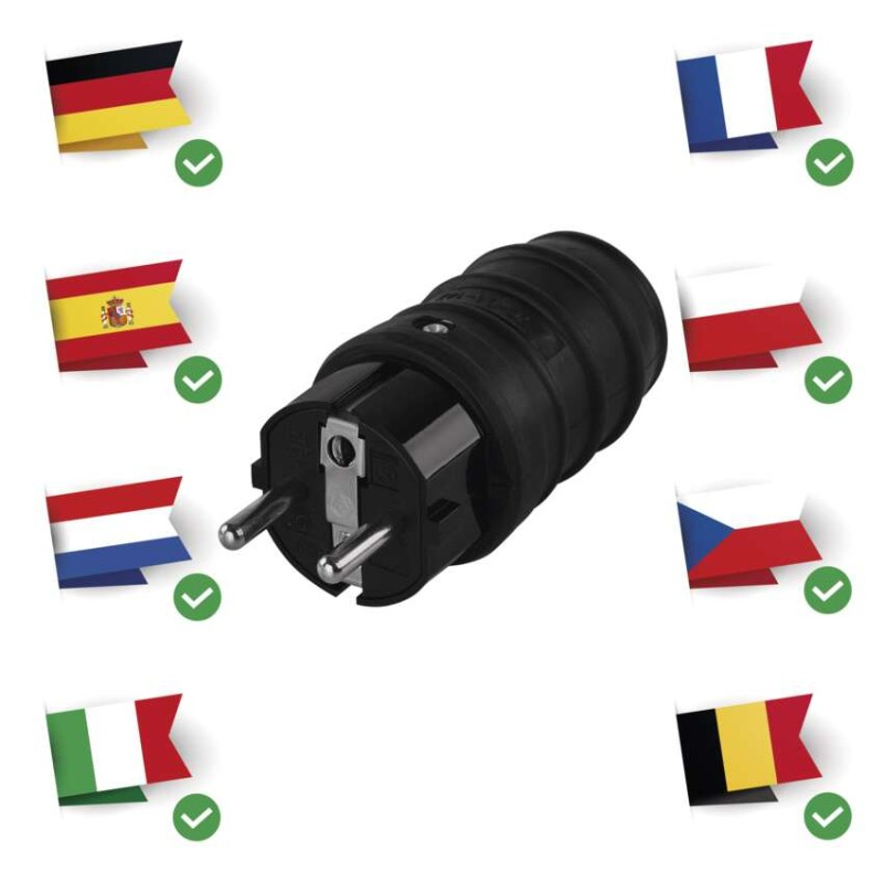 Rubber Plug for extension cord, black [3]