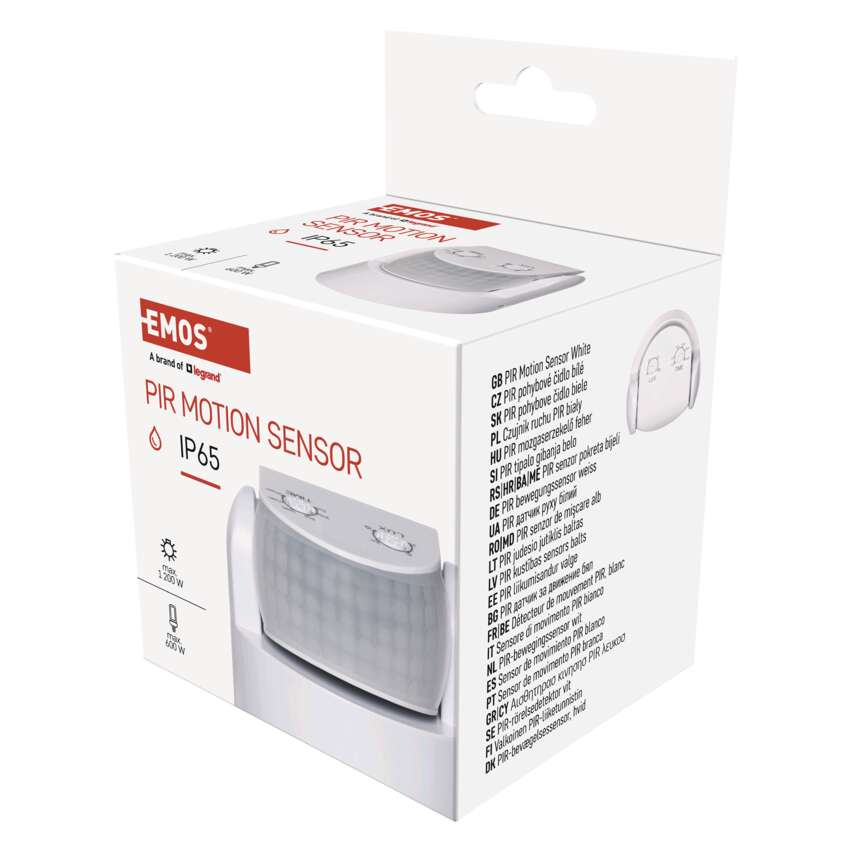SENZOR DE MISCARE PIR EMOS IP65, 1200W, ALB [8]