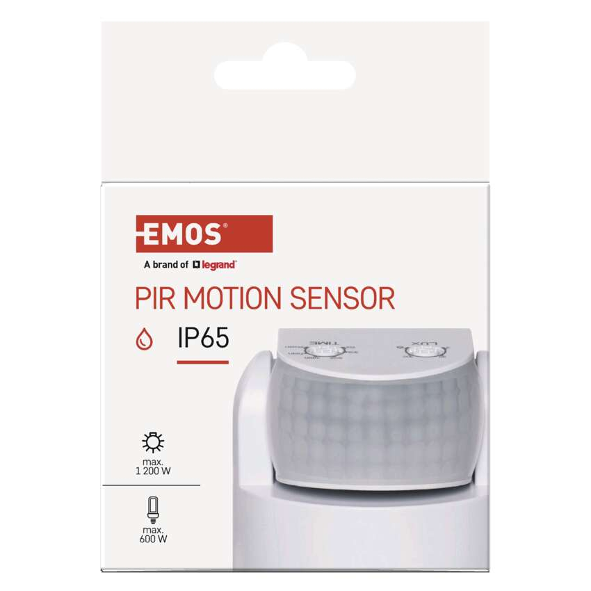 SENZOR DE MISCARE PIR EMOS IP65, 1200W, ALB [7]