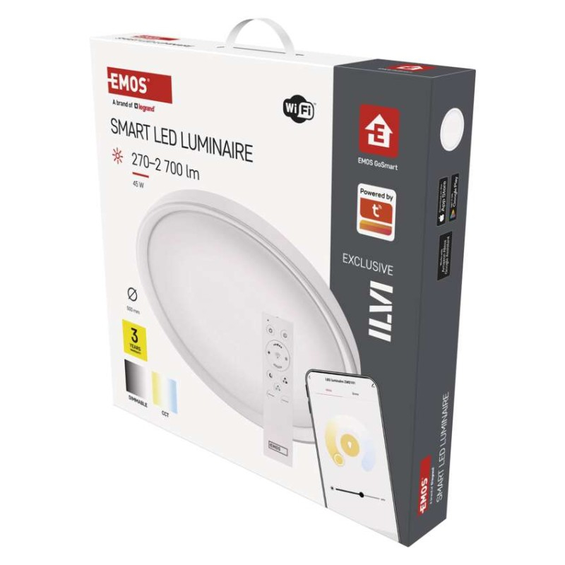 Smart LED luminaire GoSmart, ceiling, circular, 45W, CCT, dimmable, WiFi [2]