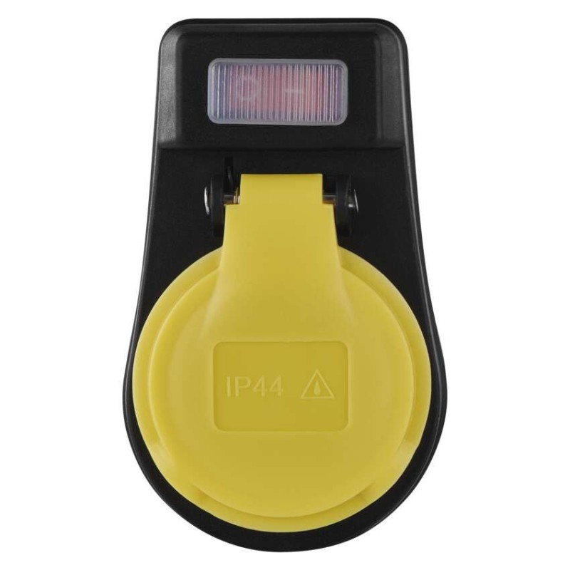 Socket with switch, IP44, black [2]