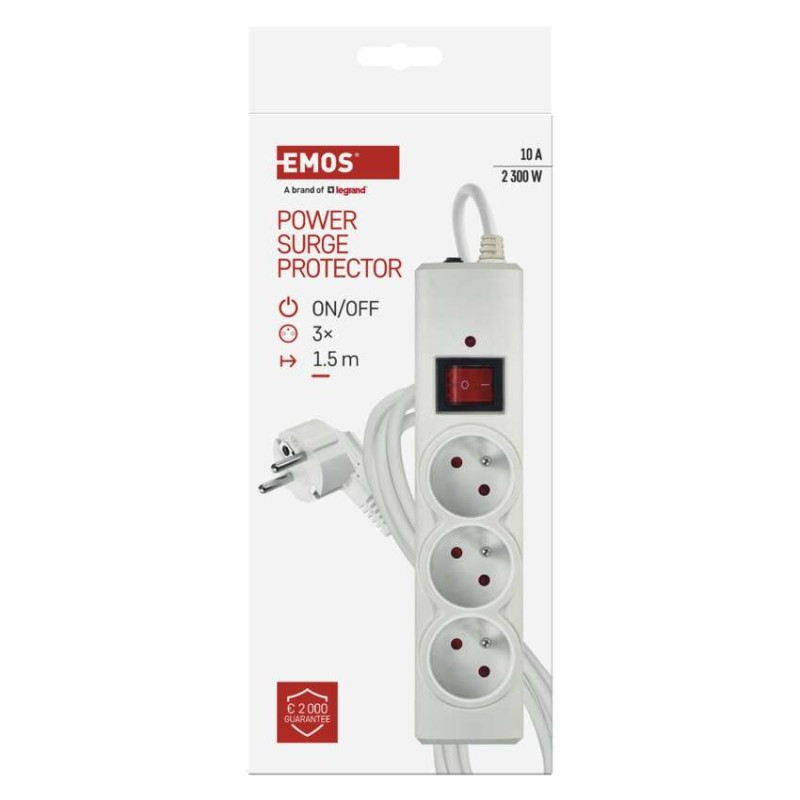 Surge protector – 3 sockets, 1,5m, white [3]