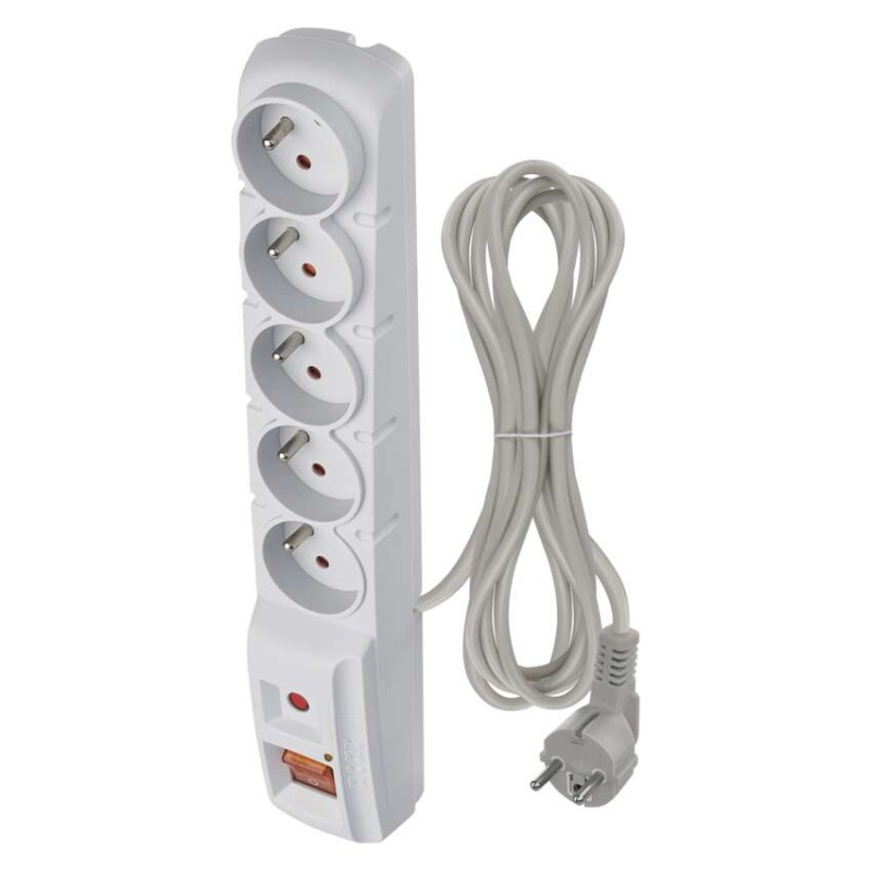 Surge Protector – 5 sockets, 3m, grey [1]