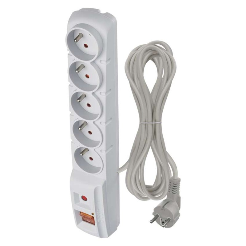 Surge Protector – 5 sockets, 5m, grey [1]