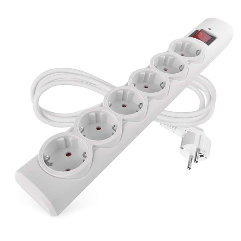 Surge protector – 6 sockets, 1.5 m, white [1]