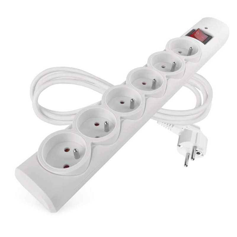 Surge protector – 6 sockets, 1.5 m, white [1]