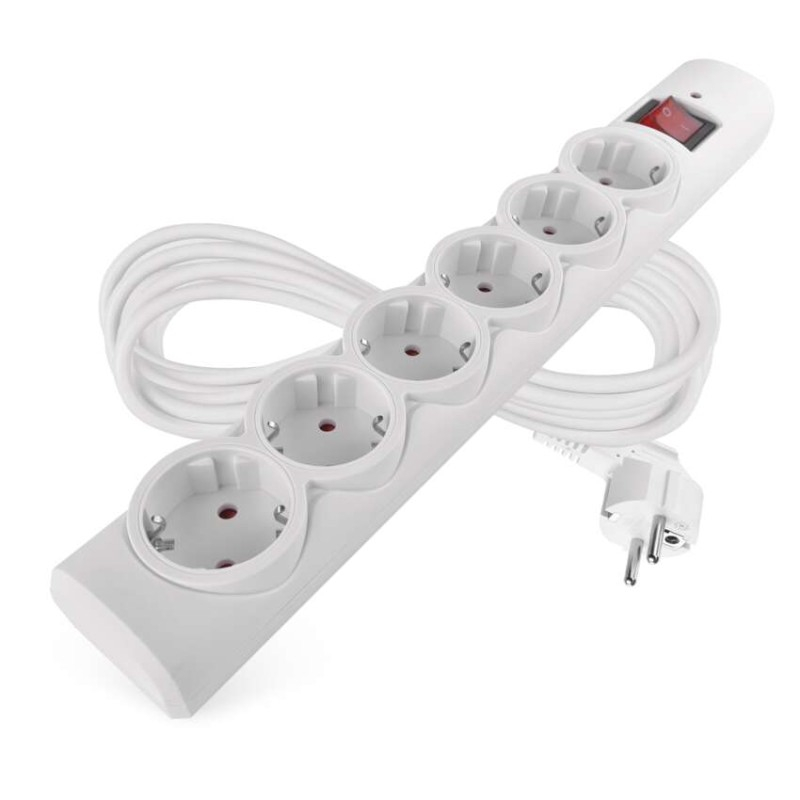 Surge protector – 6 sockets, 5 m, white [1]