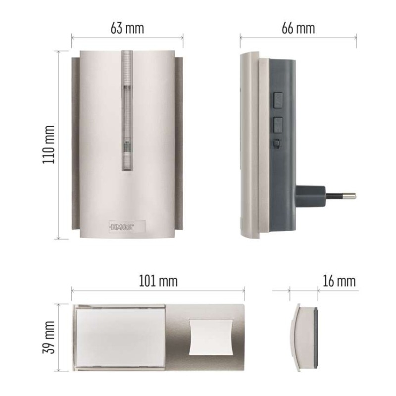 Wireless Doorbell P5760N, Mains-powered, unlimited range [3]