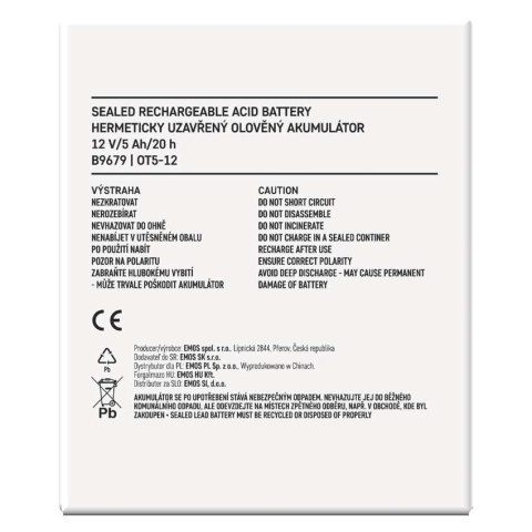 ACUMULATOR ACID SIGILAT SLA 12V 5AH-FASTON 6.3MM [6]