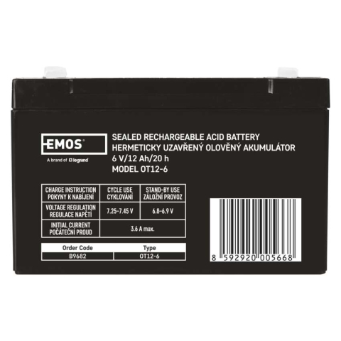 ACUMULATOR ACID SIGILAT SLA 6V 12AH-FASTON 4.7MM [1]