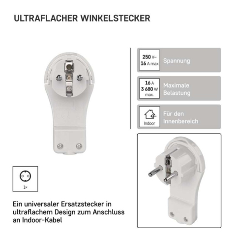 Angle Plug for extension cord, white [2]