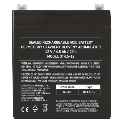 BATERIE REINCARCABILA SLA 12V 4.5AH CU TERMINAL FASTON 4.7MM [6]