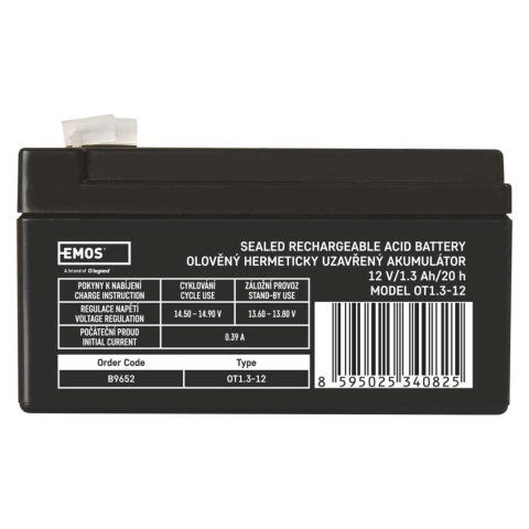 BATERIE SLA 12V 1.3AH-FASTON 4.7MM [1]