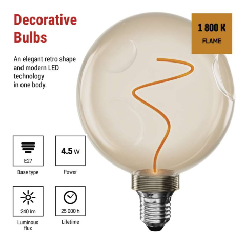 BEC LED DECO CG125A E27, 4.5W, 240LM, FLAME [2]
